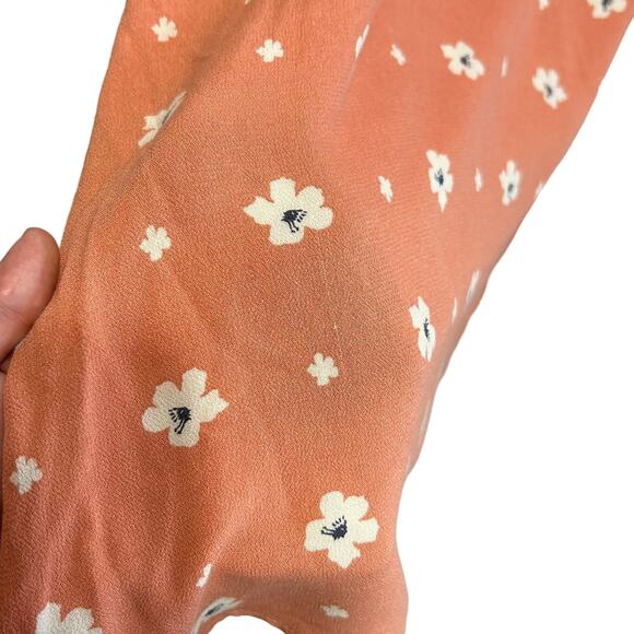O'Neill Mandia Short Sleeve Floral Mini Dress NWT Women's Sz XL Peach Smocking - Picture 8 of 8